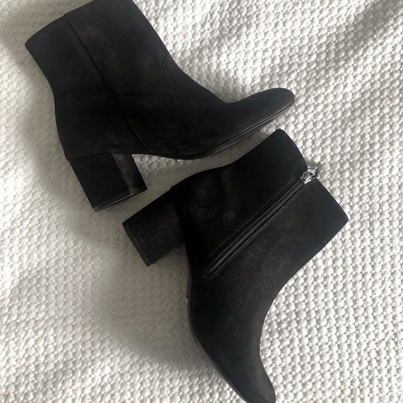 Schutz Suede Leather booties, black size 7 - Picture 2 of 11